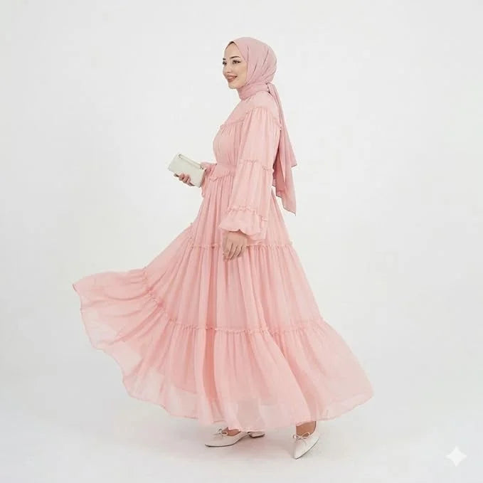 Robe Longue Rosée Évanescente