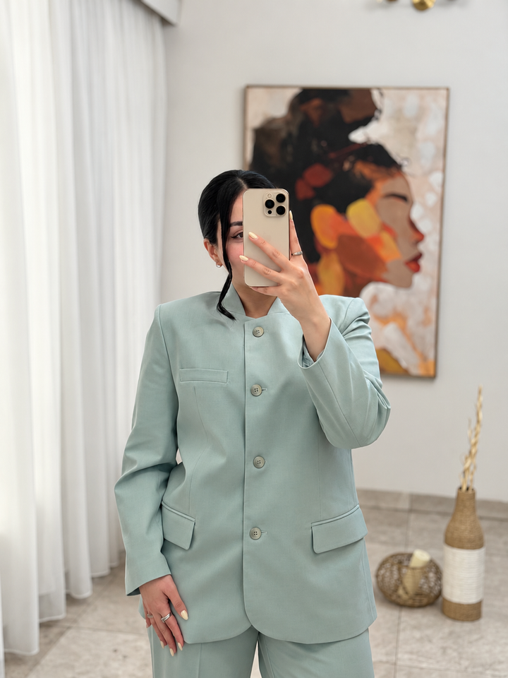 Ensemble Tailleur Femme Vert Sauge – 2 Pièces
