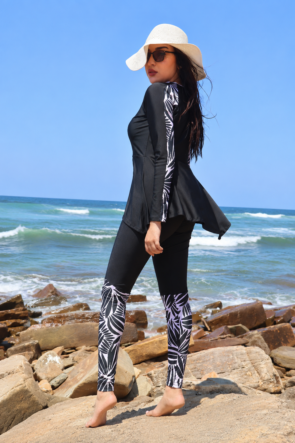 Burkini Noir Riviera – Maillot de Bain Modeste Femme Noir