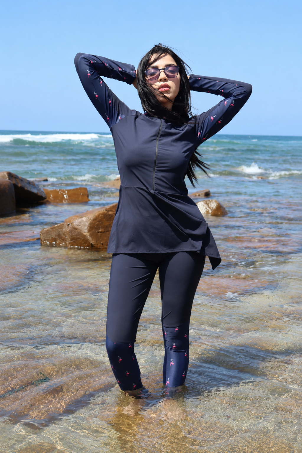 Burkini Flamingo Noir Femme