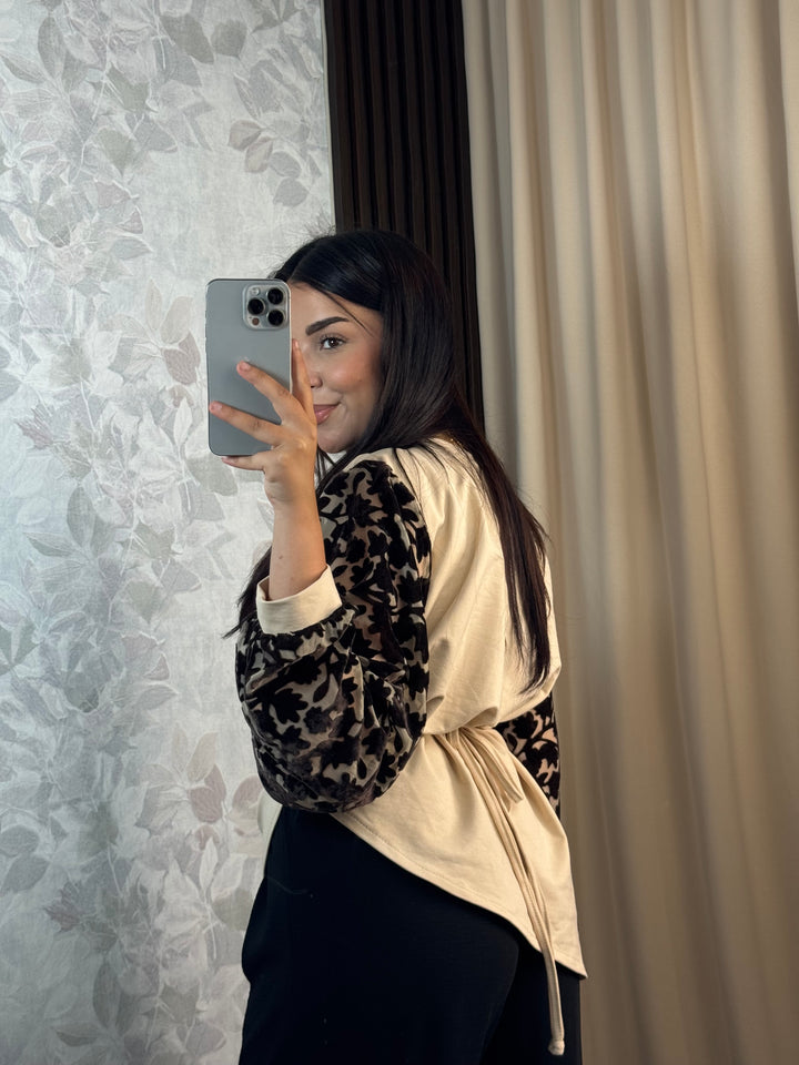 Midnight Fleur Top | Haut Femme Chic Manches Florales
