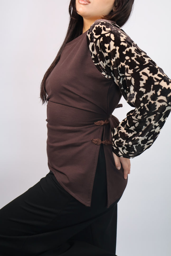 Mocha Bloom Top