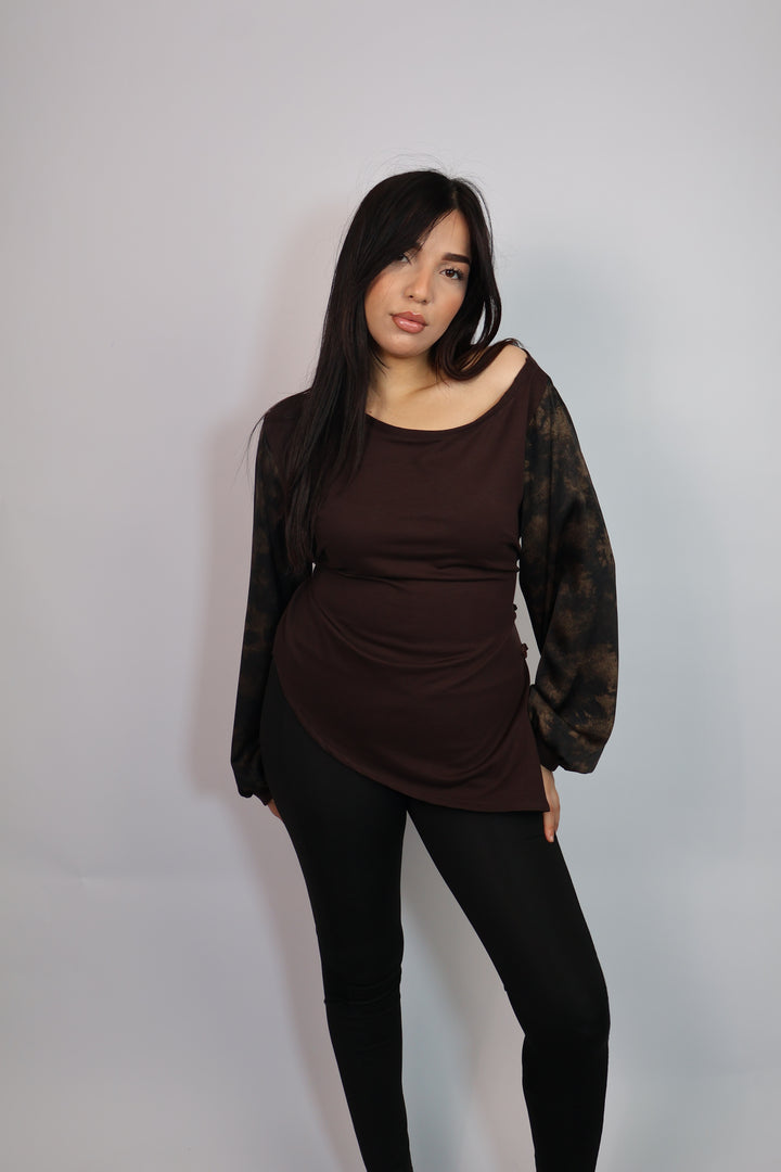 Mocha Bloom Top