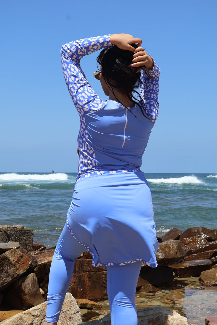 Burkini Azure Pearl – Maillot de Bain Modeste Femme Bleu Ciel