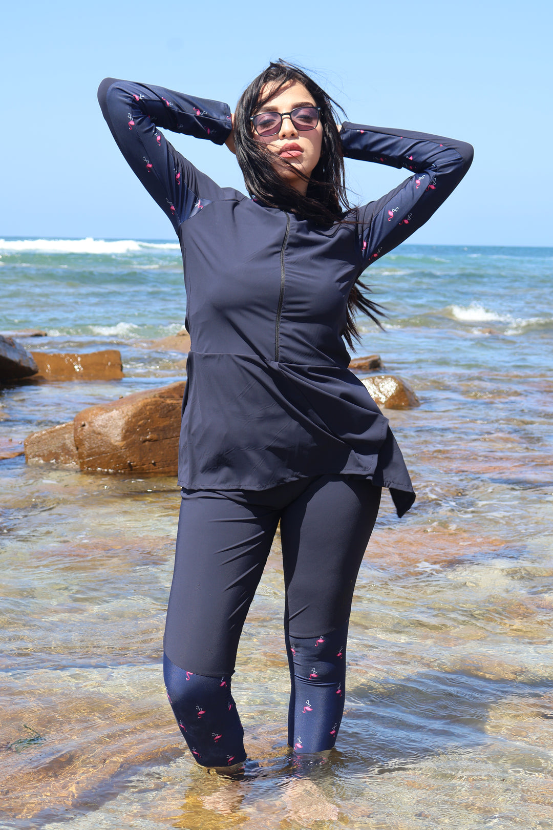 Burkini Flamingo Noir Femme
