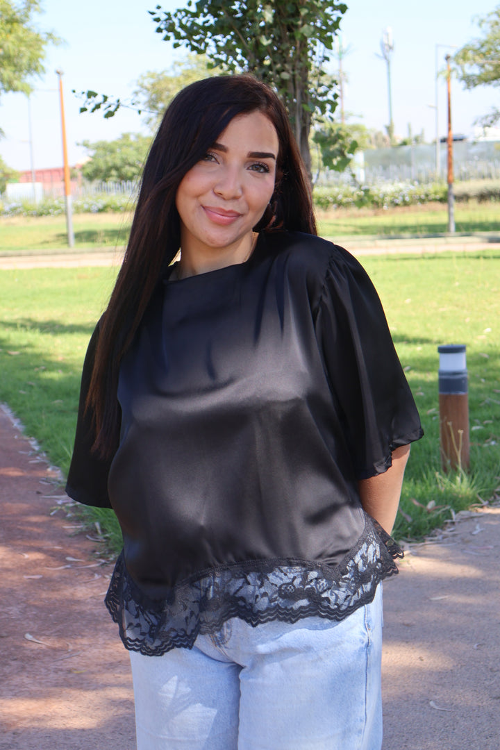 Top Satin Dentelle