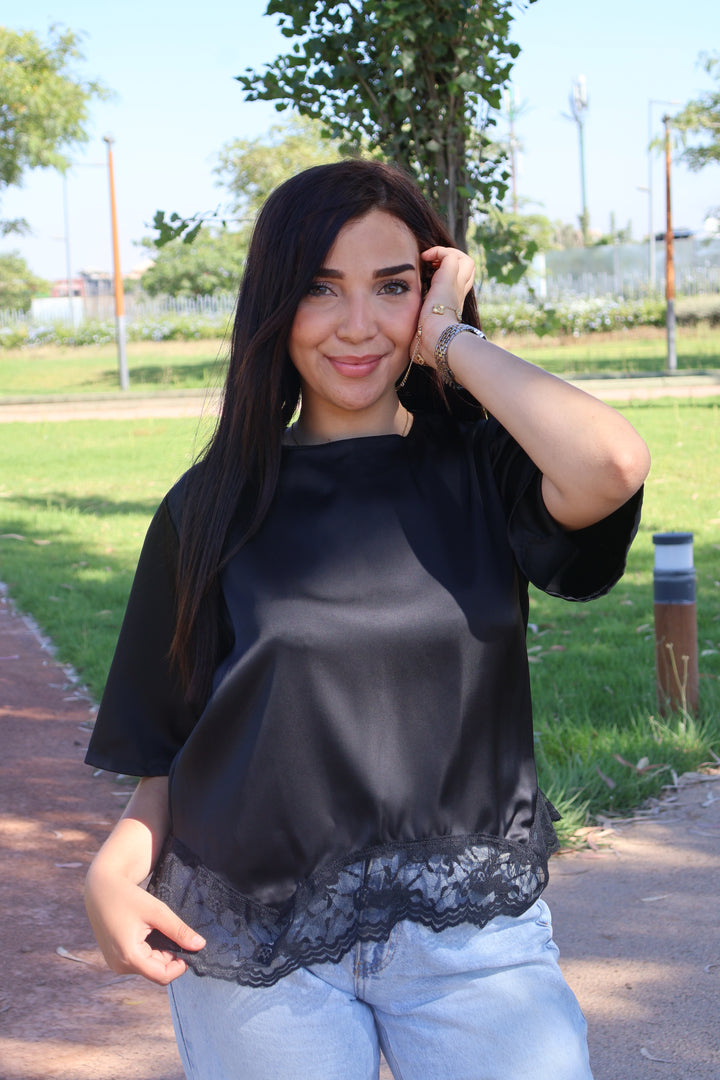 Top Satin Dentelle