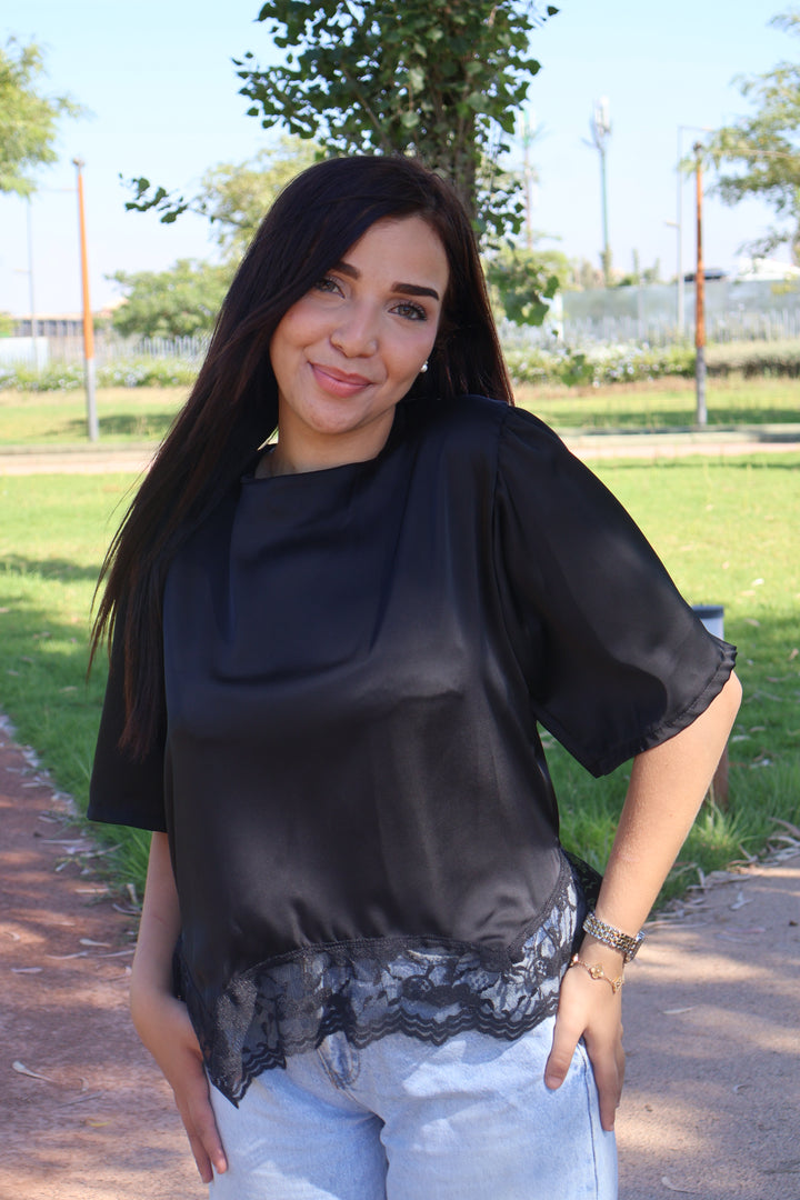 Top Satin Dentelle