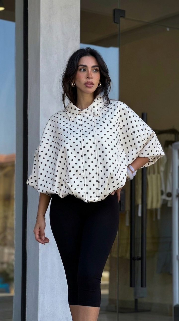 Chemise Dolce Pois – Élégance Oversize Femme