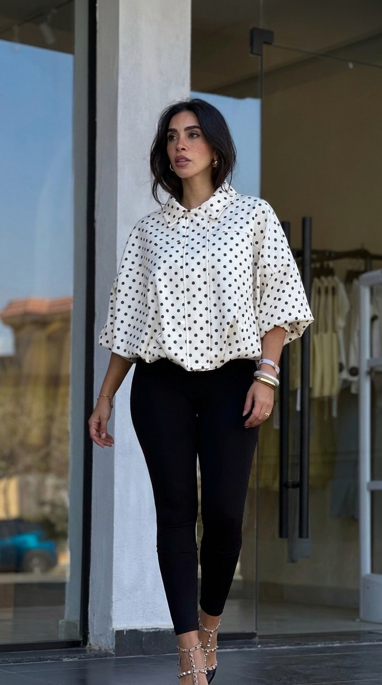 Chemise Dolce Pois – Élégance Oversize Femme