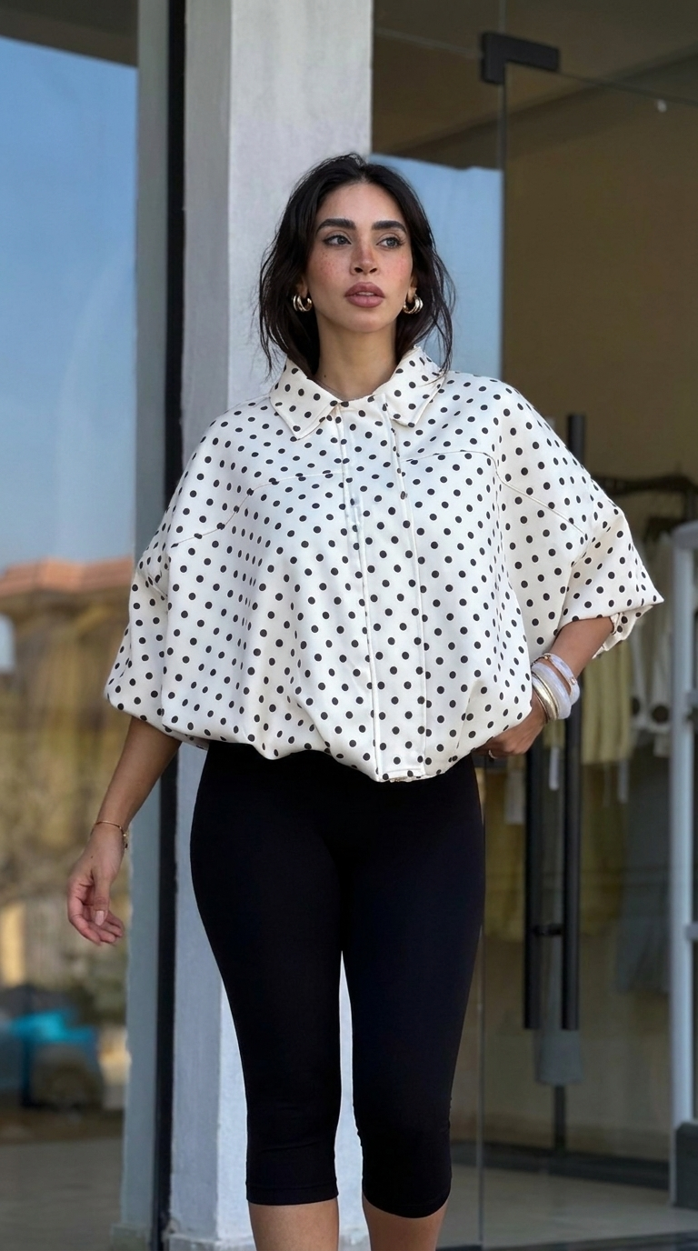 Chemise Dolce Pois – Élégance Oversize Femme