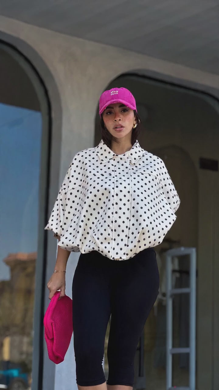 Chemise Dolce Pois – Élégance Oversize Femme