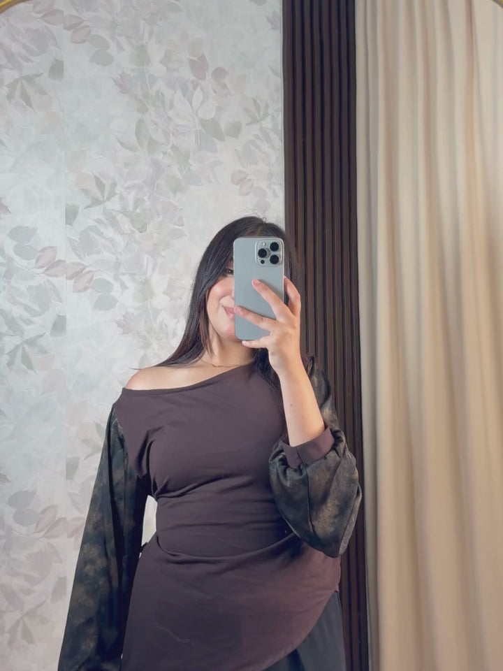 Midnight Fleur Top | Haut Femme Chic Manches Florales