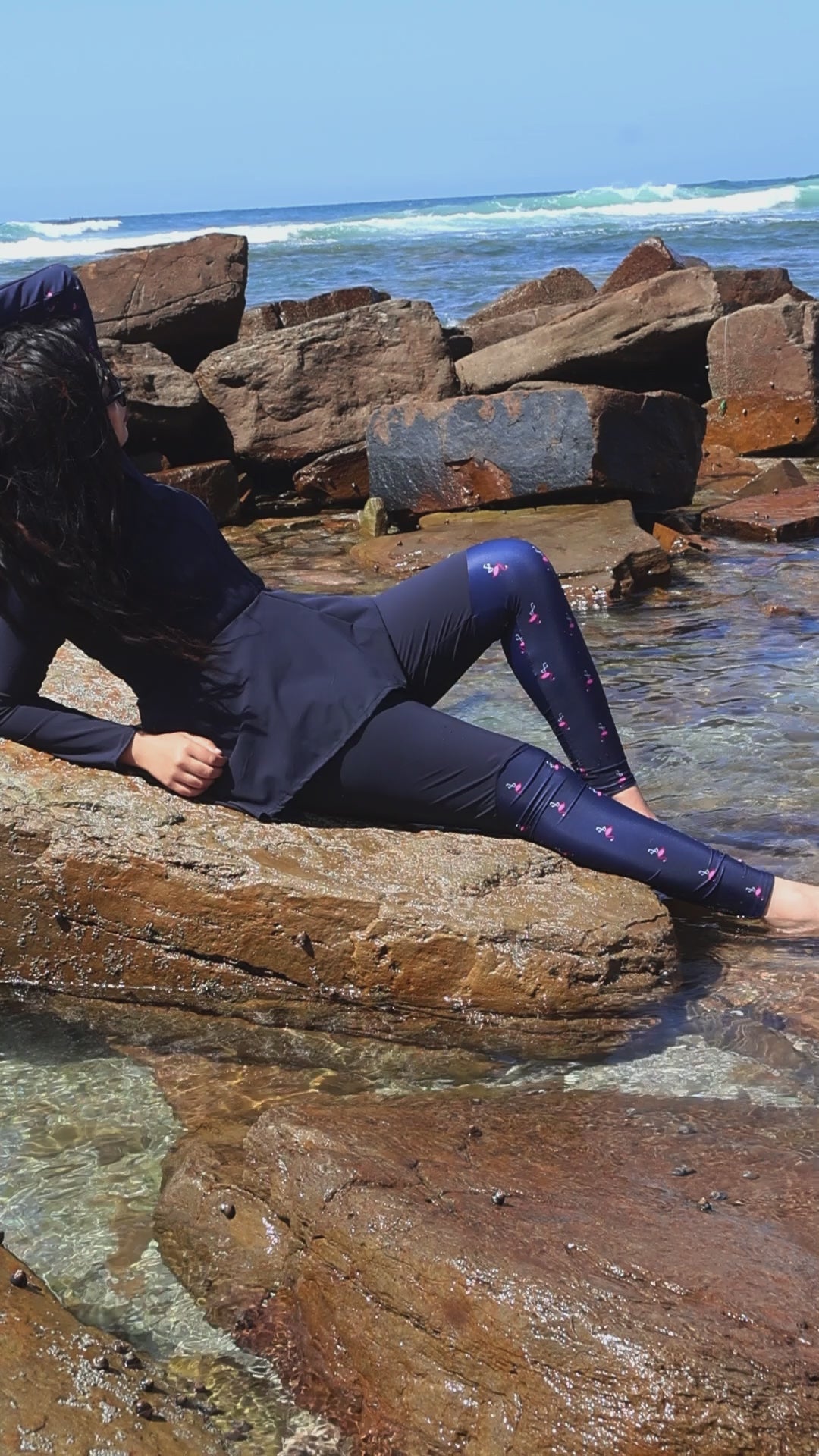 Burkini Flamingo Noir Femme