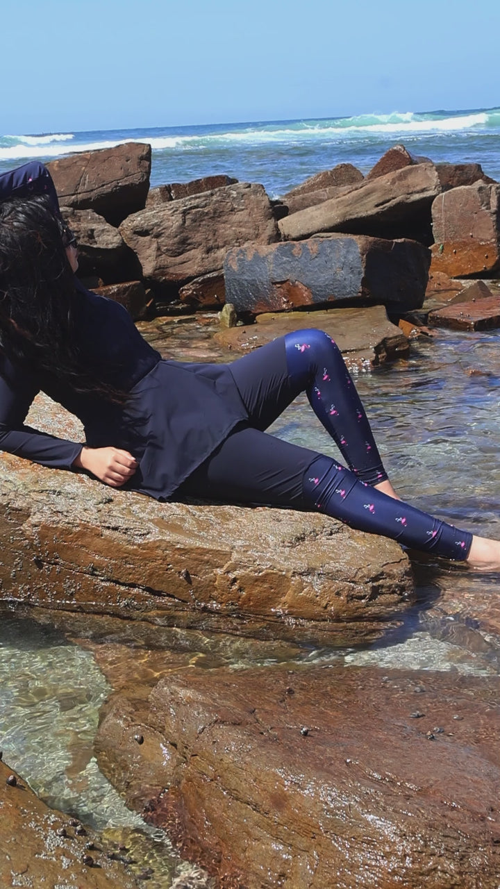 Burkini Flamingo Noir Femme