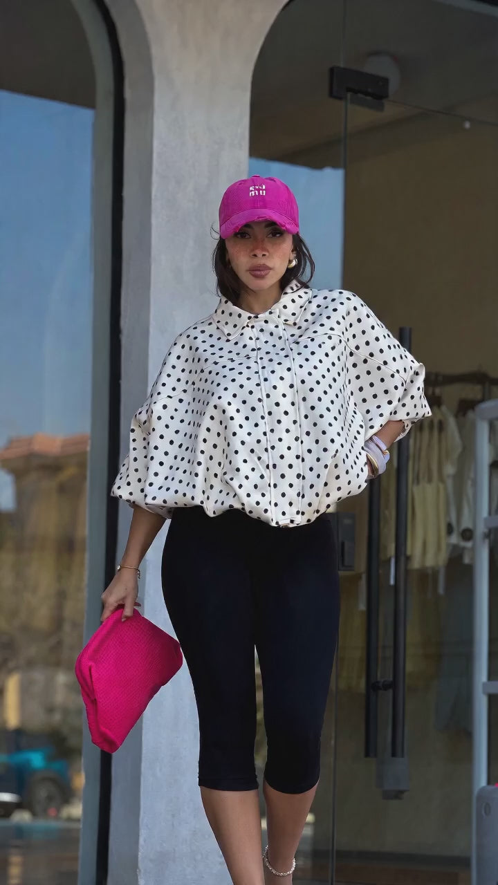 Chemise Dolce Pois – Élégance Oversize Femme